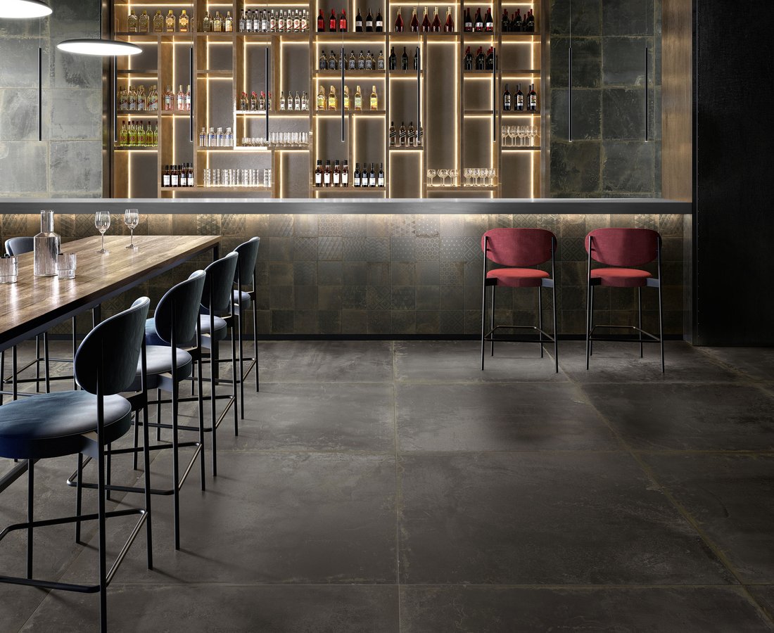 Bodenbeläge für Cafés, Bars und Geschäfte OXIDART by Ceramica Sant'Agostino