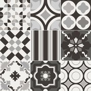 Patchwork Black&White : carreaux en ciment en grès
